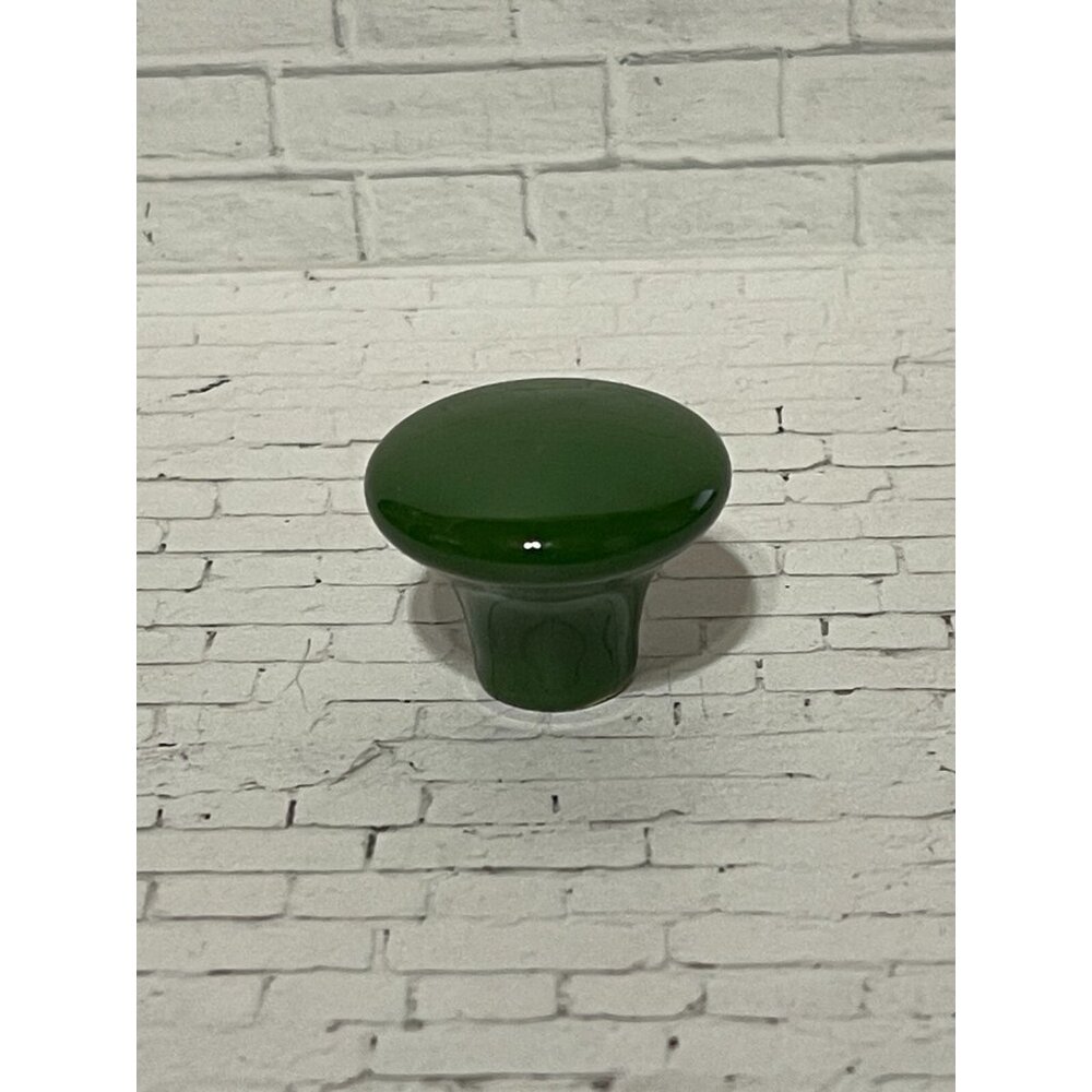 Vintage Amerock 1 1/4" Green Porcelain Drawer Cabinet Knob Pulls - NOS lot of 10